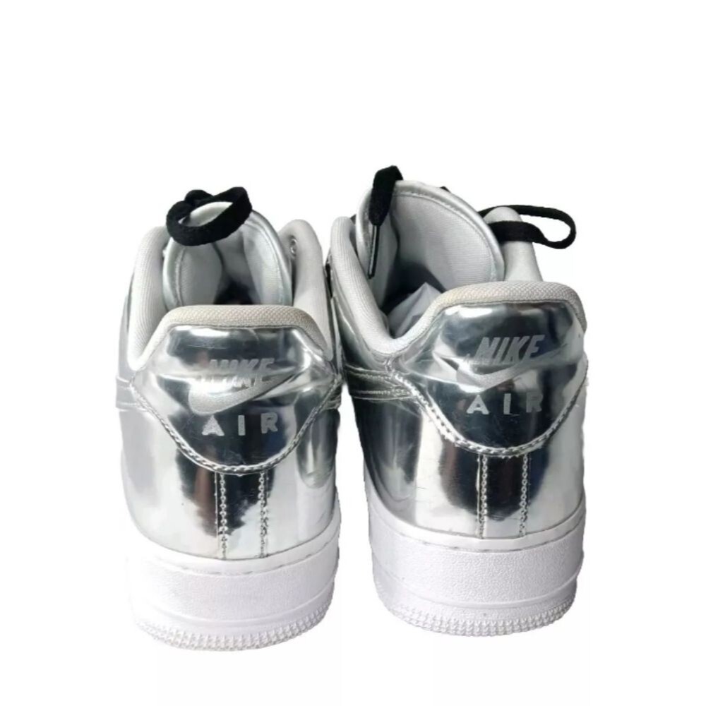 Nike Air Force 1 Low Metallic Chrome Womens Size 13.5 Shoes CQ6566-001 Silver - Picture 8 of 14